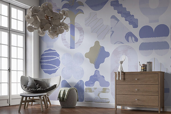 Sfondo blu e bianco con forme diverse Sfondo blu e bianco con forme diverse