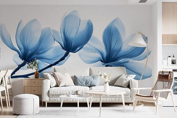 Delicati petali blu in leggera fioritura Delicati petali blu in leggera fioritura