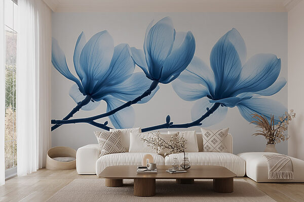 Delicati petali blu in leggera fioritura Delicati petali blu in leggera fioritura