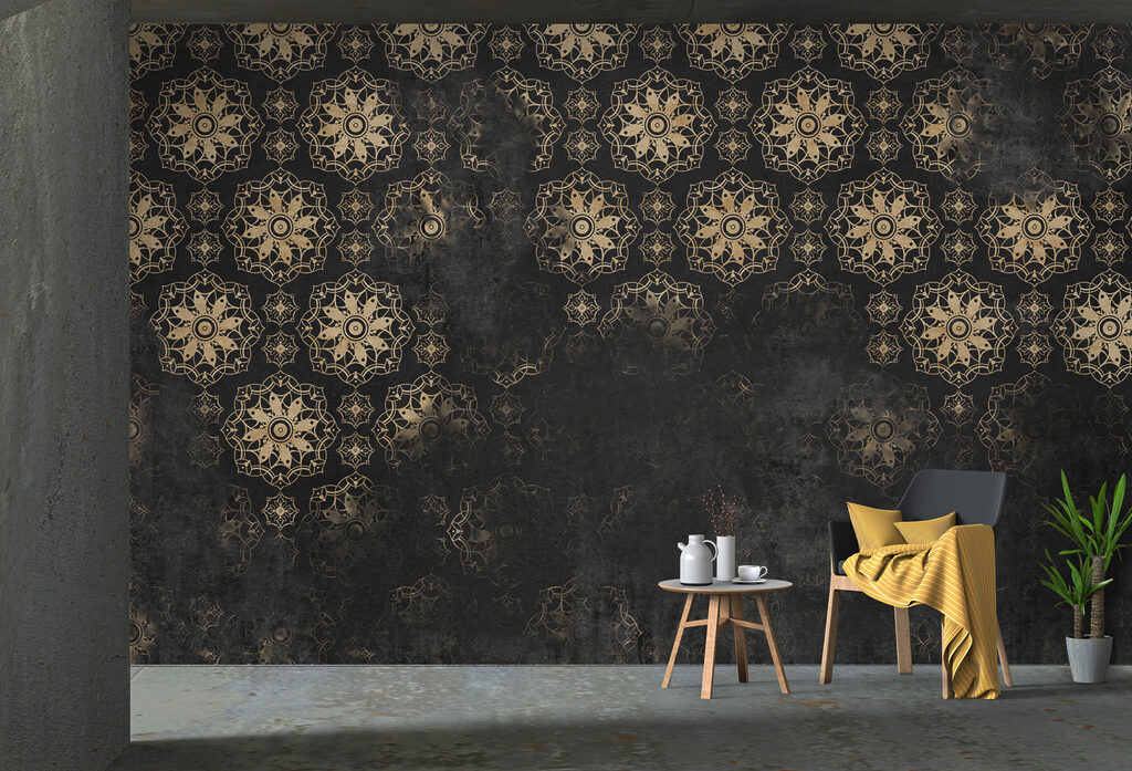 Intricate patterns on a dark background