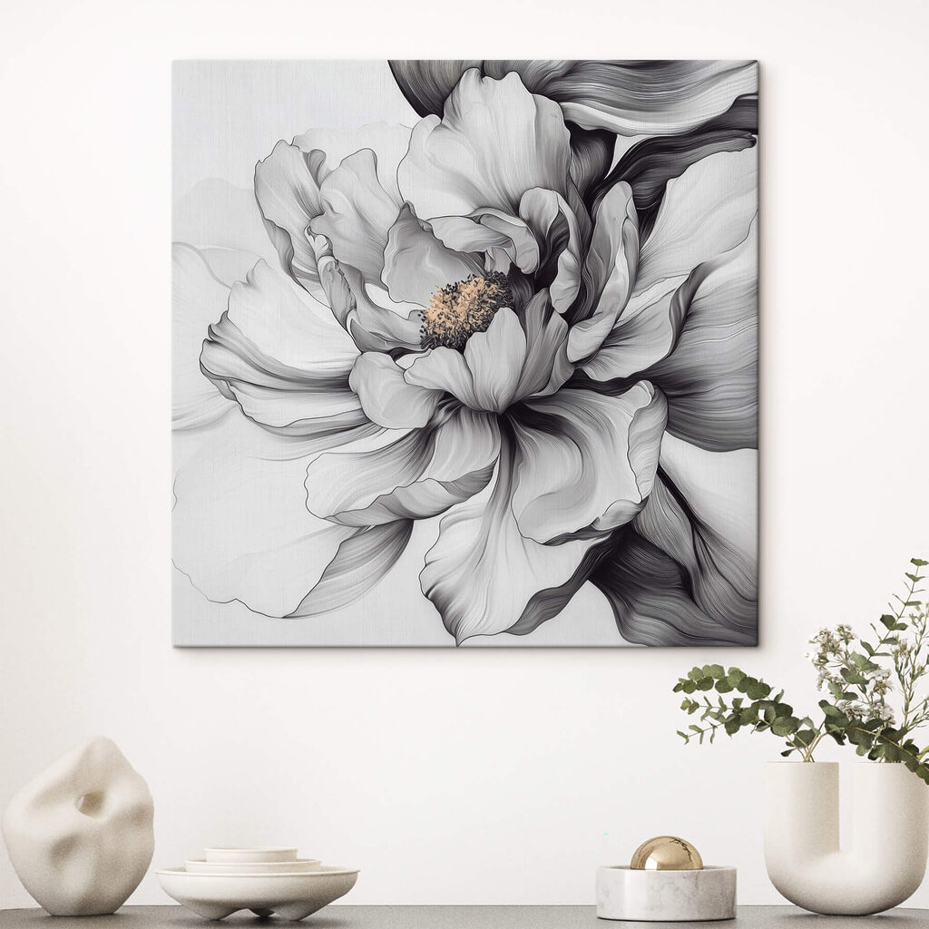 Elegant floral design in monochrome hues