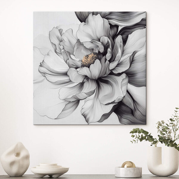 Elegant floral design in monochrome hues