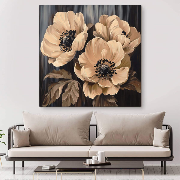 Quadri Dipinto di fiori su sfondo nero (COD: s42110) Quadri Quadri Dipinto di fiori su sfondo nero (COD: s42110)