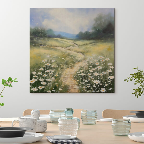 Painting of a path through a field of flowers Painting of a path through a field of flowers