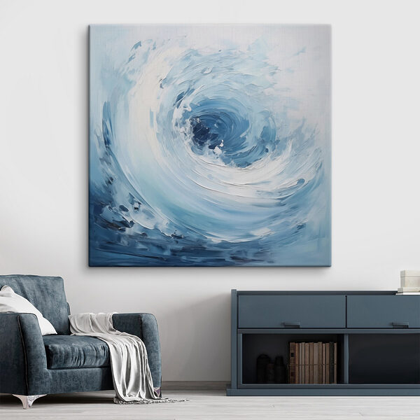 Quadri Quadri Onde a spirale bianche e blu (COD: s42136)