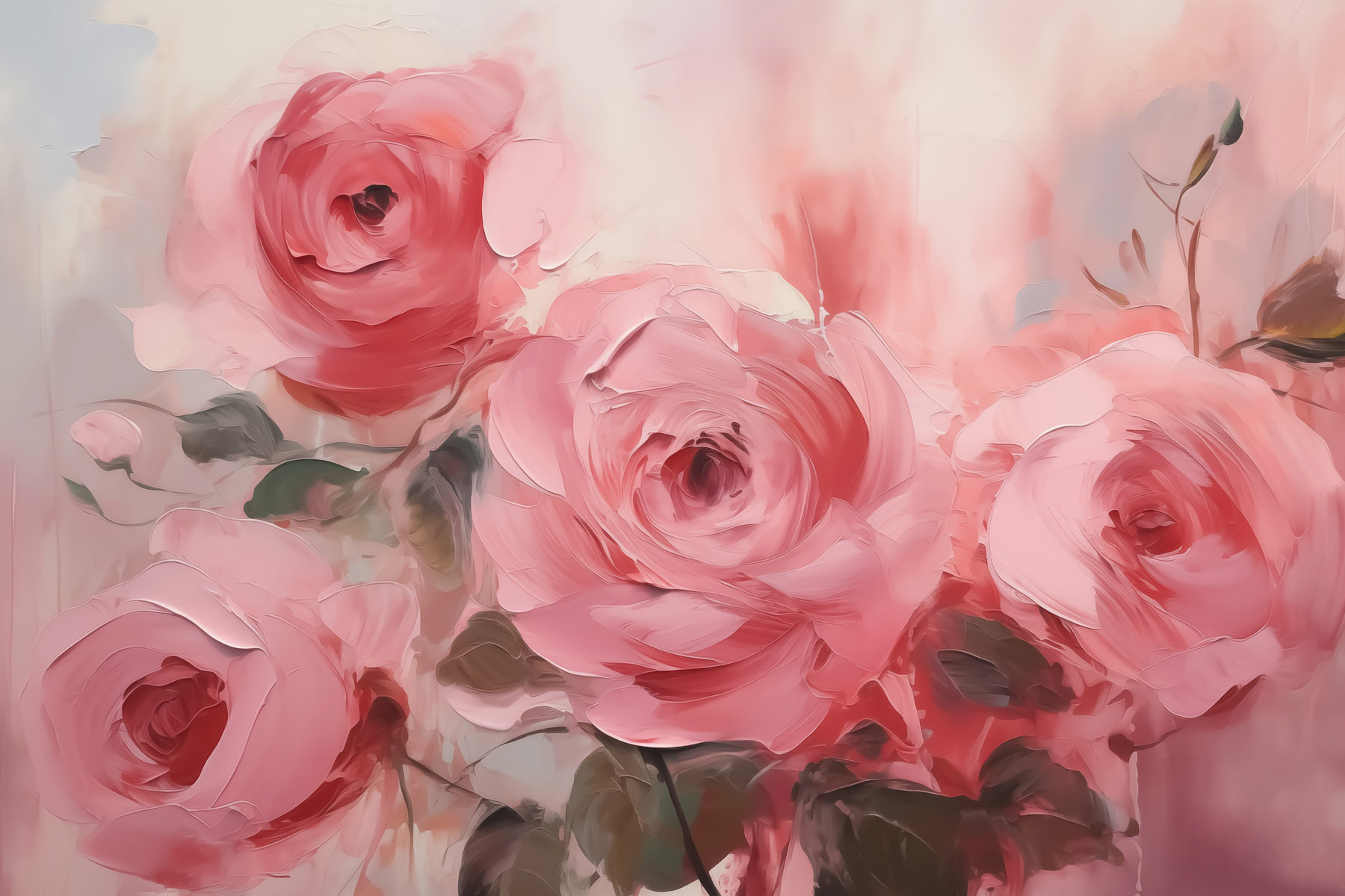 Painting of pink roses Painting of pink roses