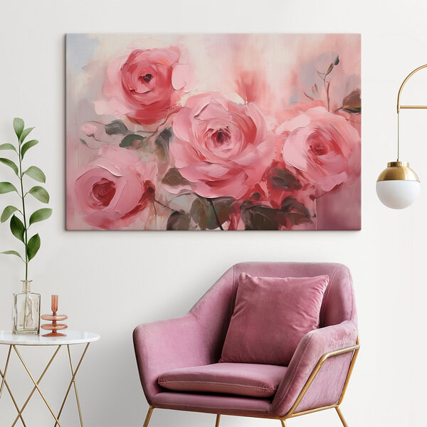 Painting of pink roses Painting of pink roses