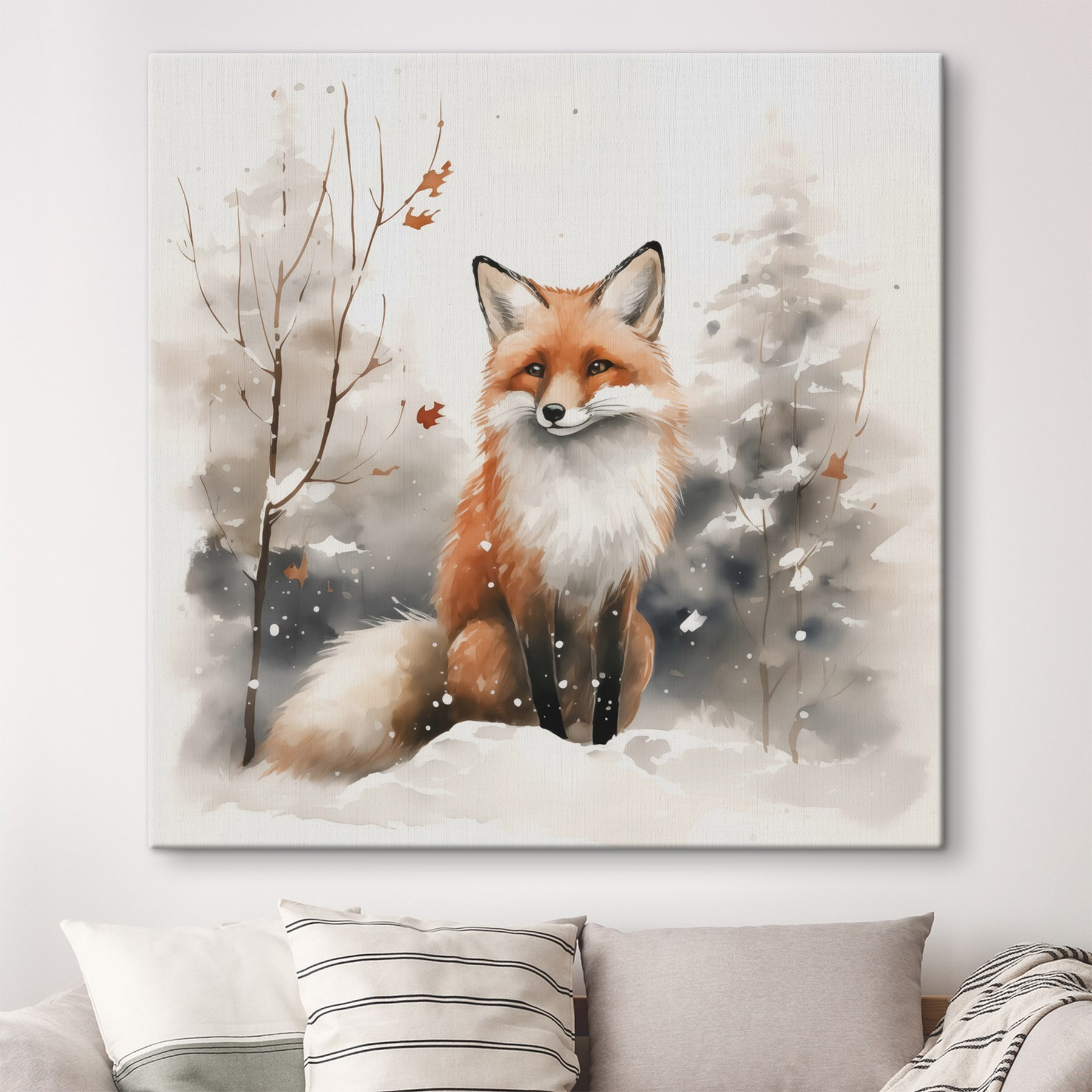 Fox sitting in the snow Fox sitting in the snow