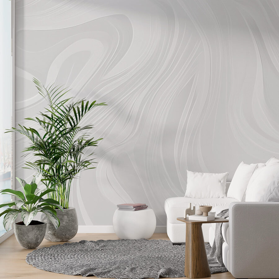 Carta da parati Sfondo bianco con linee ondulate - immagine 2