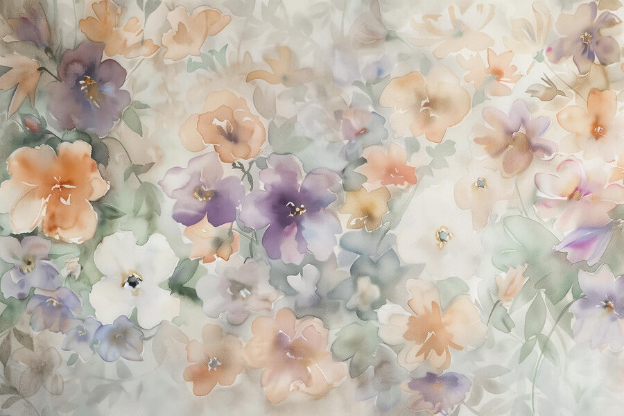 Pittura di fiori su una superficie bianca
