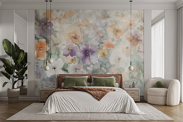 Pittura di fiori su una superficie bianca Pittura di fiori su una superficie bianca