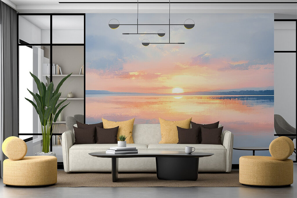 Sunset over a body of water Sunset over a body of water