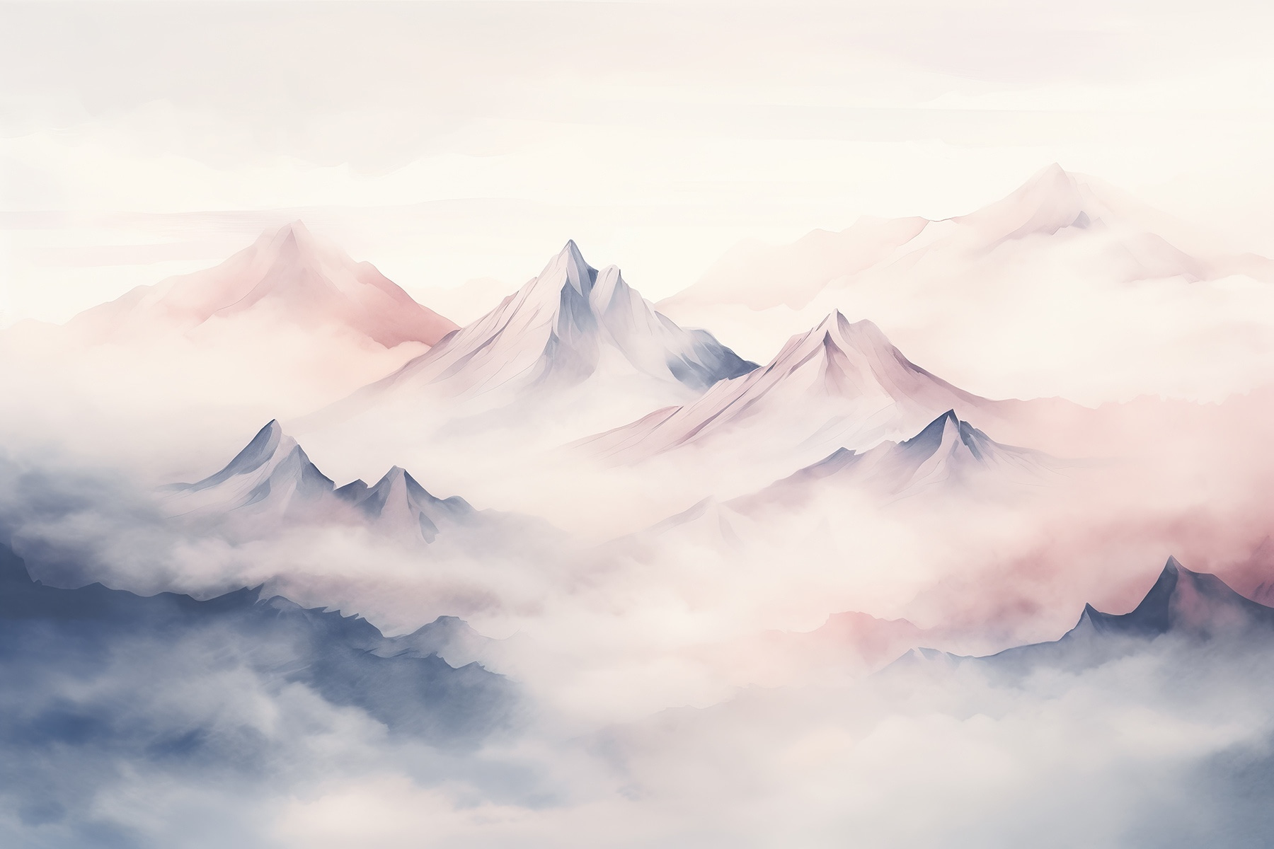 Mountain range with clouds