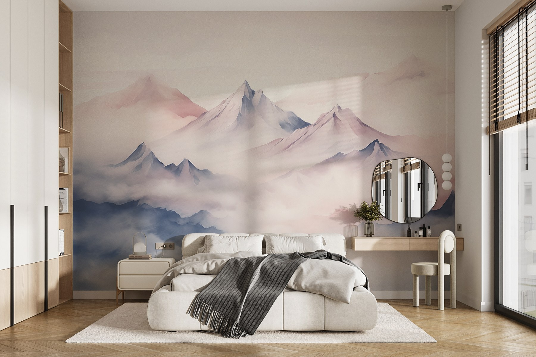 Mountain range with clouds