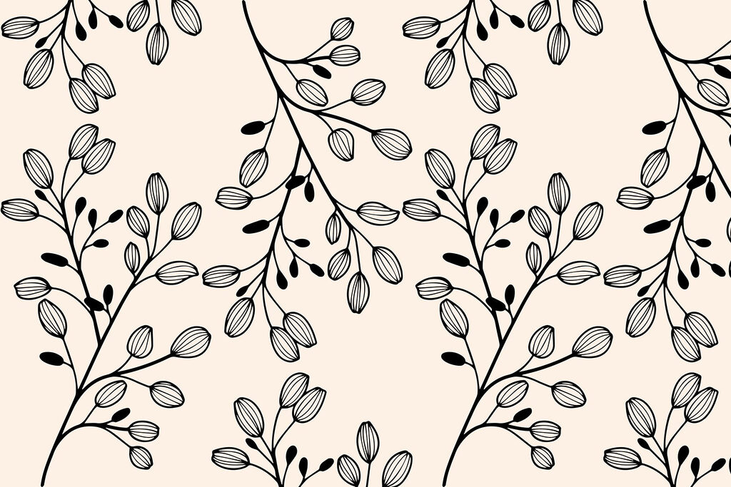 Pattern di foglie in bianco e nero Pattern di foglie in bianco e nero