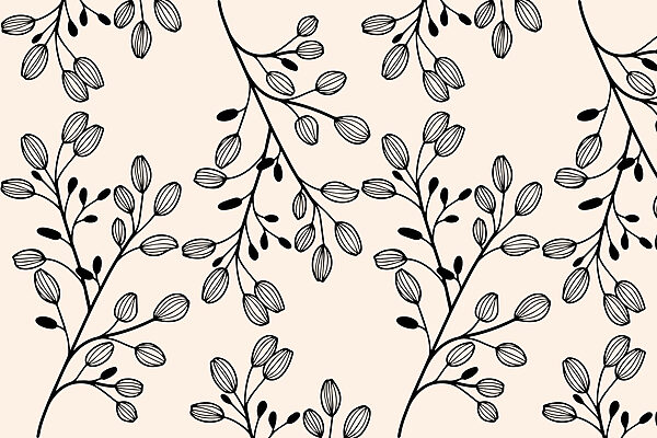 Pattern di foglie in bianco e nero Pattern di foglie in bianco e nero