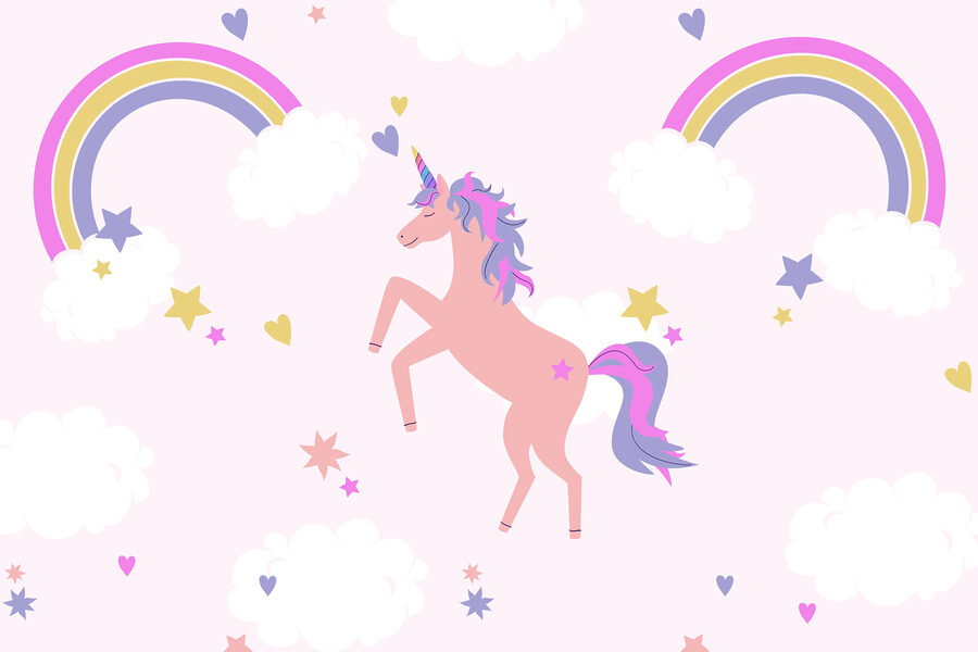 Unicorno con arcobaleni e stelle Unicorno con arcobaleni e stelle