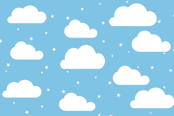 Cielo blu con nuvole bianche e stelle Cielo blu con nuvole bianche e stelle