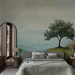 Carta da parati Albero su una collina