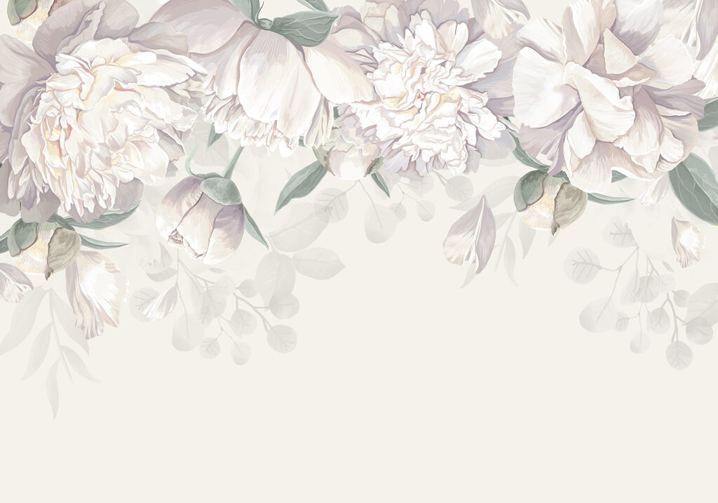 Fiori bianchi con foglie verdi Fiori bianchi con foglie verdi