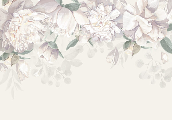 Fiori bianchi con foglie verdi Fiori bianchi con foglie verdi