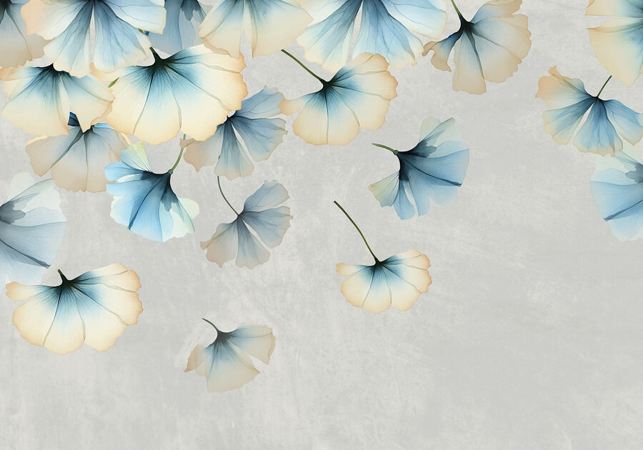 Gruppo di fiori che volano nell'aria