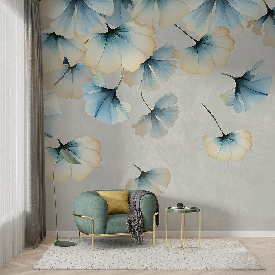 Gruppo di fiori che volano nell'aria
