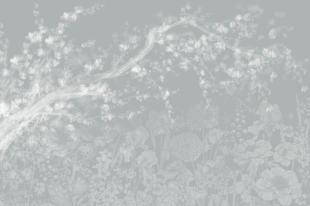 Motivo floreale bianco e grigio Motivo floreale bianco e grigio
