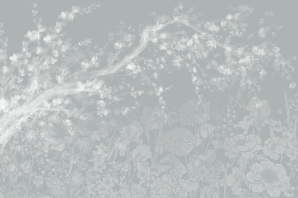 Motivo floreale bianco e grigio Motivo floreale bianco e grigio