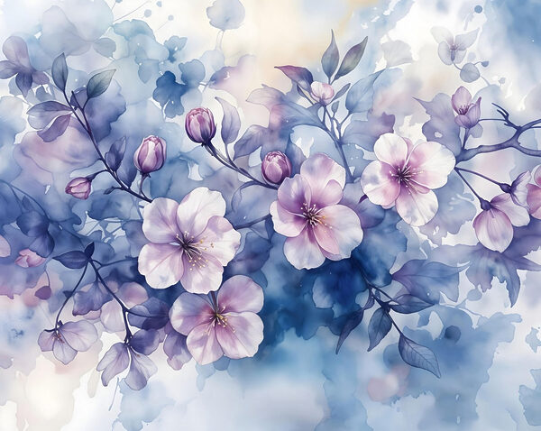 Pittura di fiori su un ramo Pittura di fiori su un ramo