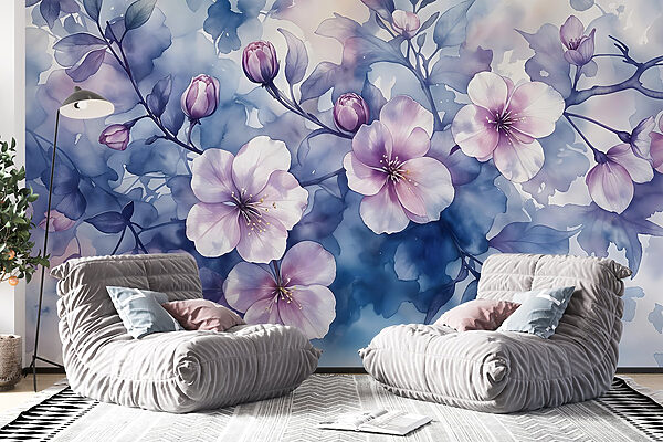 Pittura di fiori su un ramo Pittura di fiori su un ramo