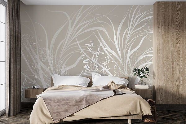 Disegno floreale bianco su sfondo grigio Disegno floreale bianco su sfondo grigio