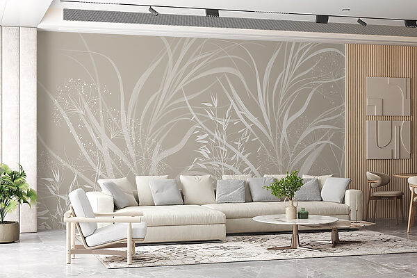 Disegno floreale bianco su sfondo grigio Disegno floreale bianco su sfondo grigio