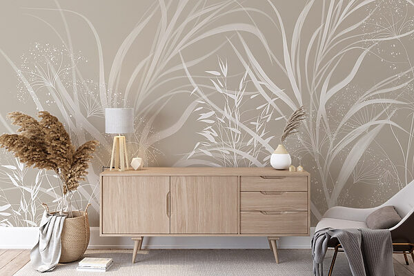 Disegno floreale bianco su sfondo grigio Disegno floreale bianco su sfondo grigio