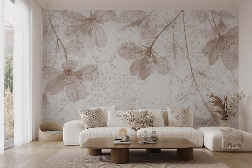 Delicate flowers in soft hues
