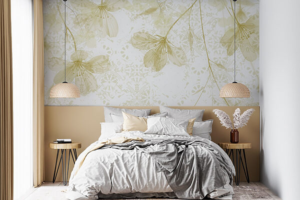 Delicate fioriture in tenui colori pastello. Delicate fioriture in tenui colori pastello.