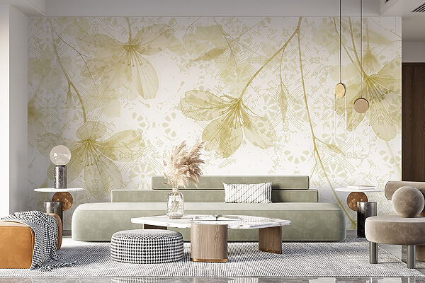 Delicate fioriture in tenui colori pastello. Delicate fioriture in tenui colori pastello.