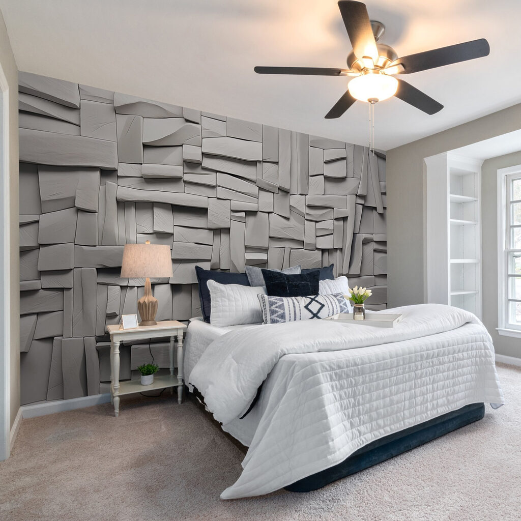 White wall with rectangles White wall with rectangles