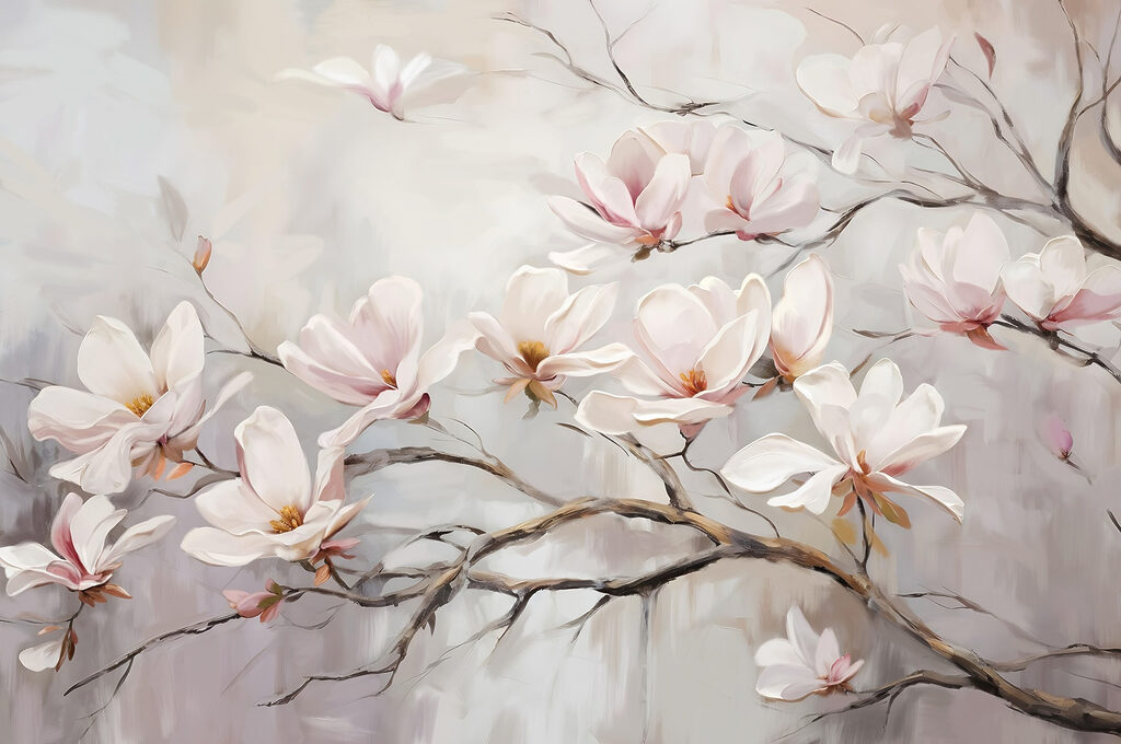 Pittura di fiori su un ramo Pittura di fiori su un ramo