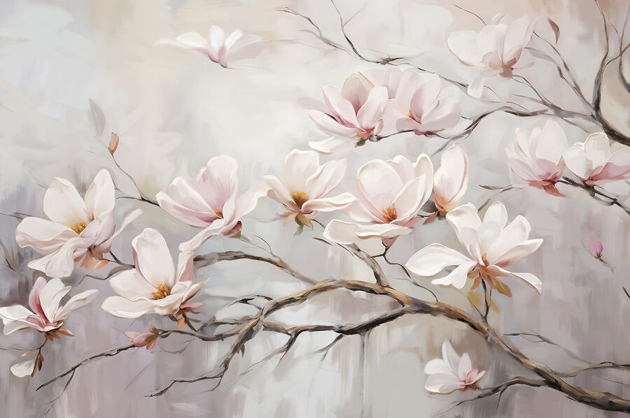 Pittura di fiori su un ramo