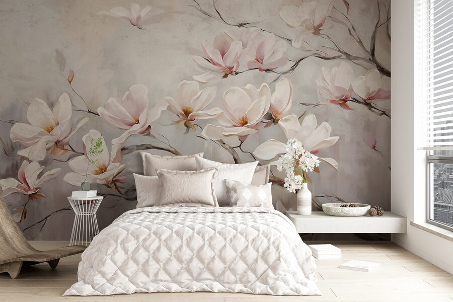 Pittura di fiori su un ramo