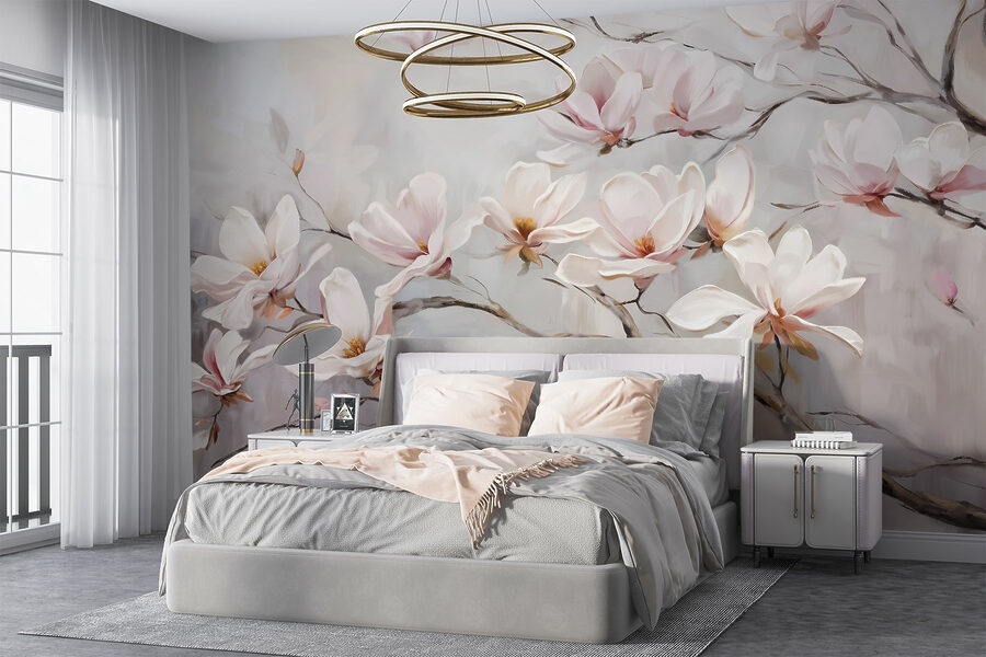 Pittura di fiori su un ramo