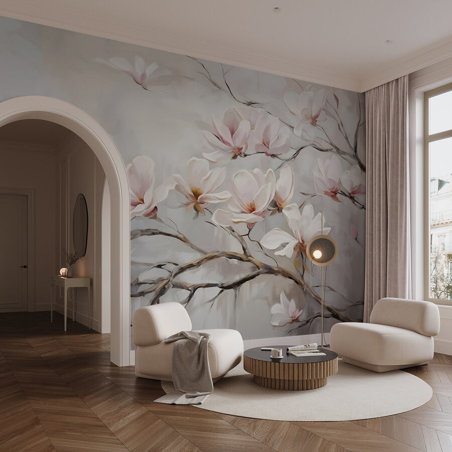 Pittura di fiori su un ramo