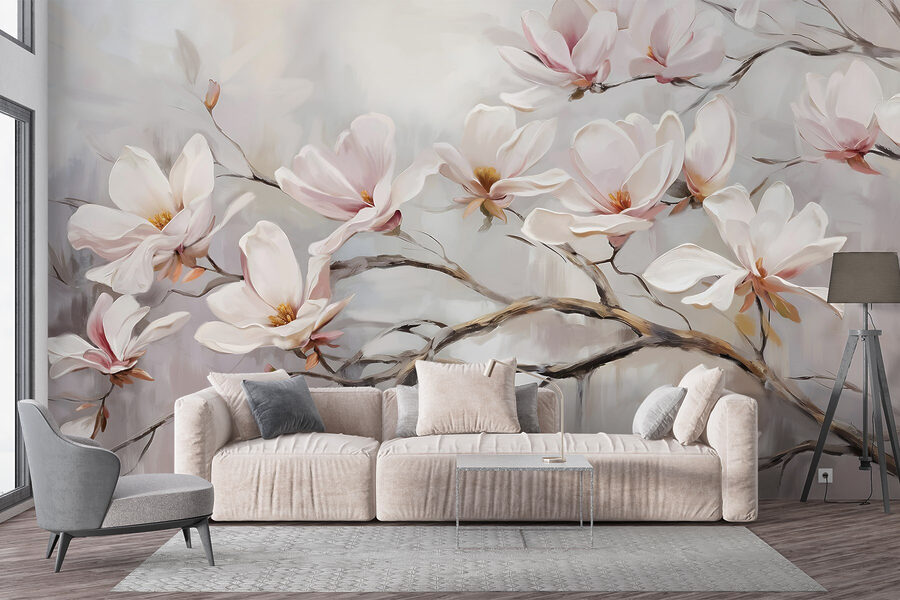 Pittura di fiori su un ramo