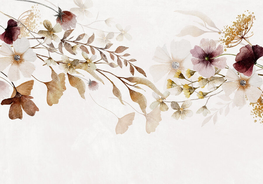 Pittura di fiori e foglie