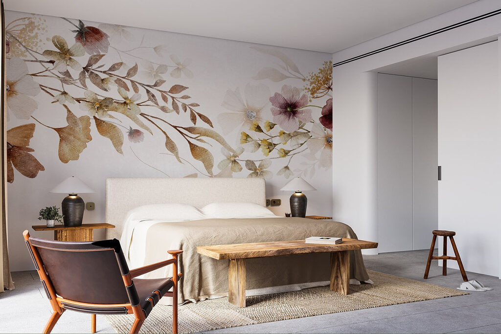 Painting of flowers and leaves Painting of flowers and leaves