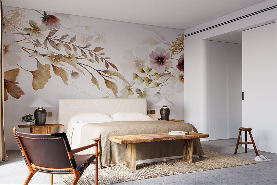 Pittura di fiori e foglie