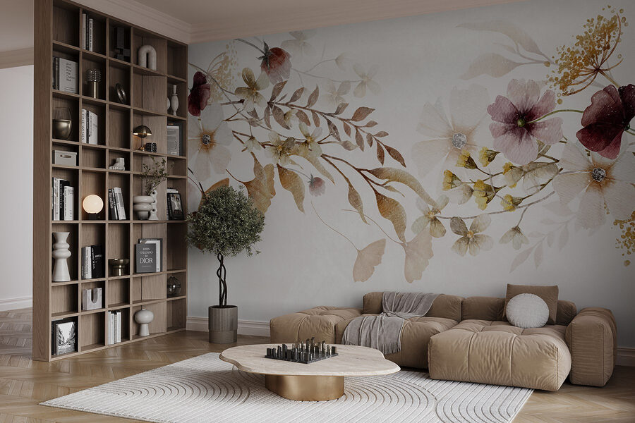Pittura di fiori e foglie