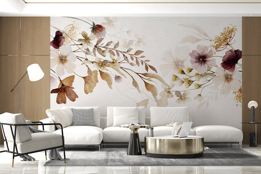 Pittura di fiori e foglie