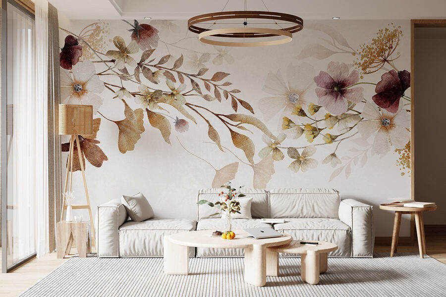 Pittura di fiori e foglie
